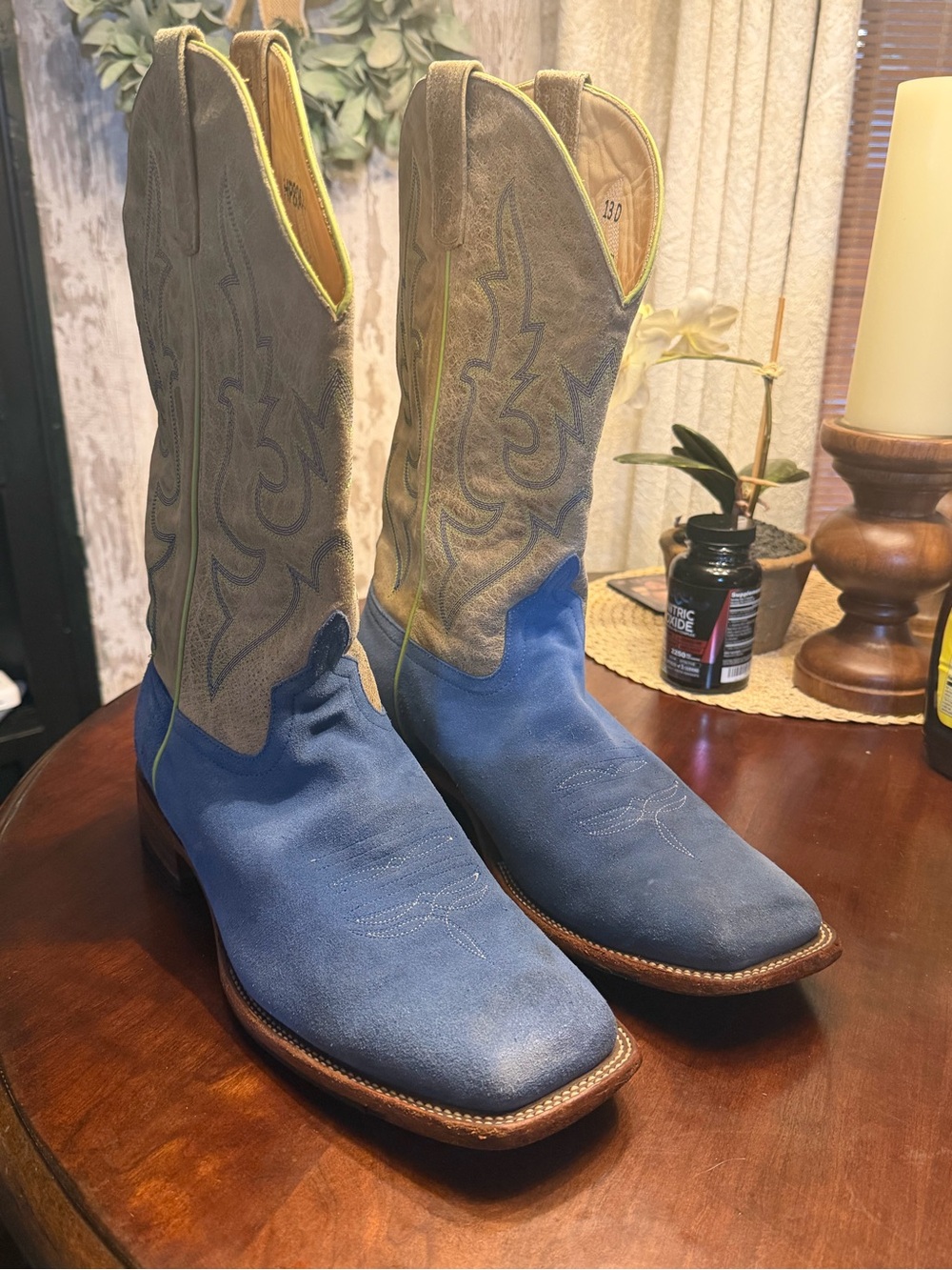 Men’s Blue Suede Boots